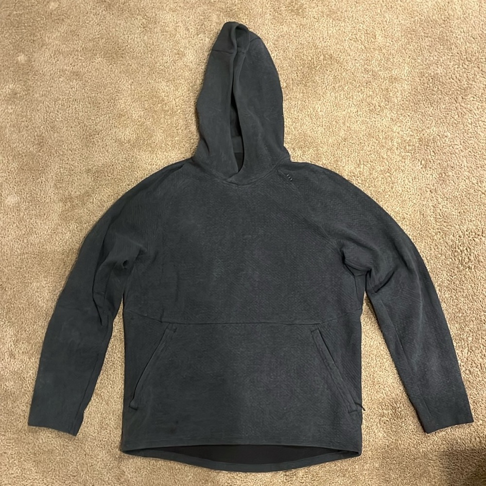 Mens small lululemon At Ease hoodie in the Heathered/black/black color way
